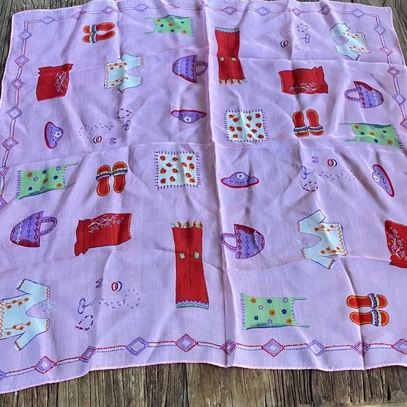 Pink Patterned Scarf - Picture 2 of 2